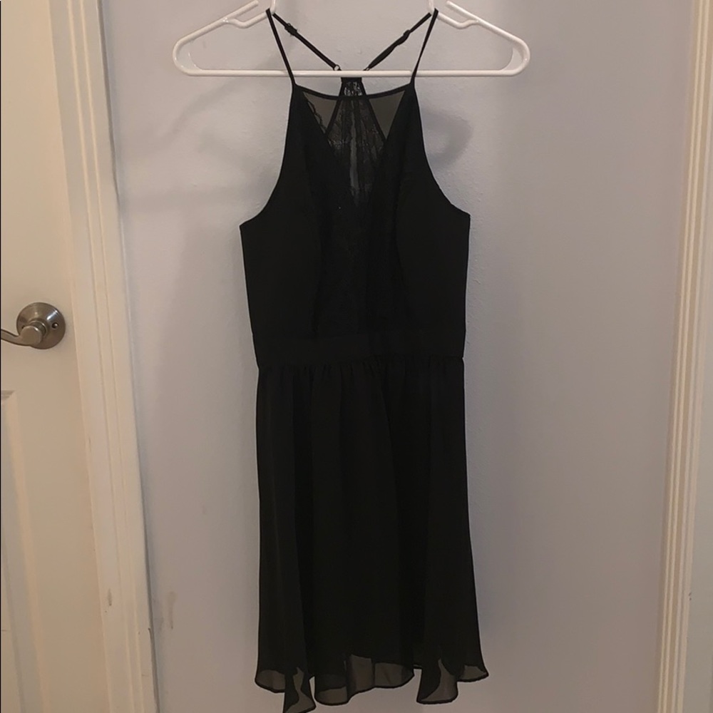 Black BCBGeneration Mini Dress with Lace Details